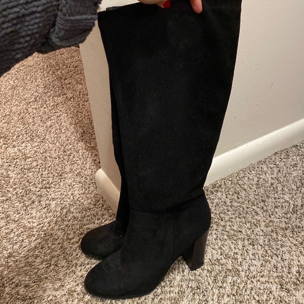 Black knee high boots